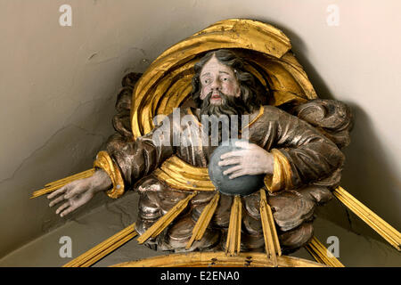 France, Doubs, Oye et Pallet, Saint Nicolas church built in 1712, altapiece Stock Photo