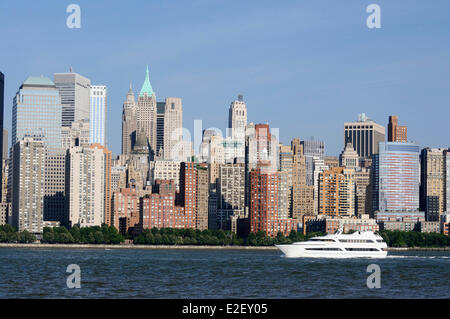 United States, New York, view of Manhattan from Exchange Place in Jersey City in the New Jersey Stock Photo