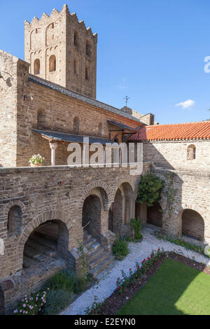 France, Pyrenees Orientales, Casteil, Saint Martin du Canigou abbey Stock Photo