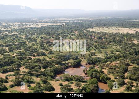 Kenya, around lake Magadi, soda (aerial view) Stock Photo