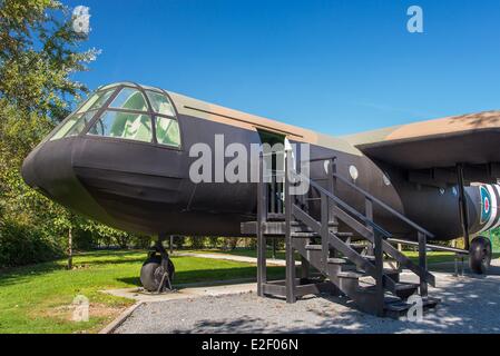 France, Calvados, Ranville, Memorial Pegasus, the glider assault Airspeed Horsa AS.51 model Stock Photo