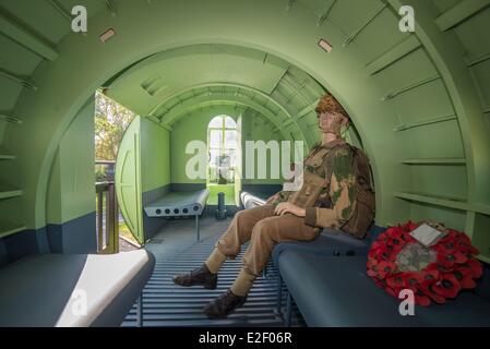 France, Calvados, Ranville, Memorial Pegasus, inside the glider assault Airspeed Horsa AS.51 model Stock Photo