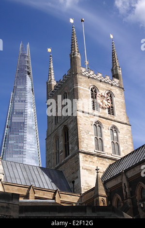 The Shard and Southwark Cathedral London Stock Photo