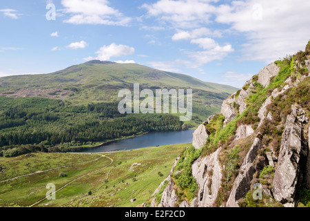 View above Capel Curig to Nantygwryd and the Snowdon Horseshoe in ...