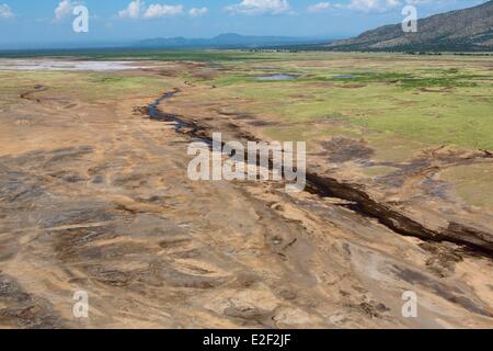 Kenya, around lake Magadi (aerial view) Stock Photo