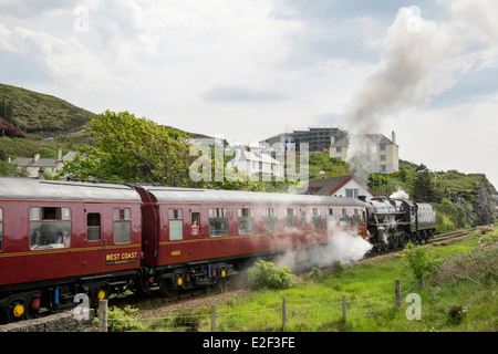 Jacobite Steam train The Lancashire Fusilier 45407 on West Highland Railway line to Fort William. Mallaig Highland Scotland UK Stock Photo