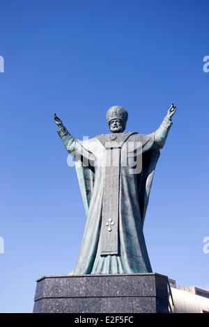 Russia Chukotka autonomous district Anadyr Saint Nicholas statue the world's largest bronze monument to Saint Nicholas Stock Photo