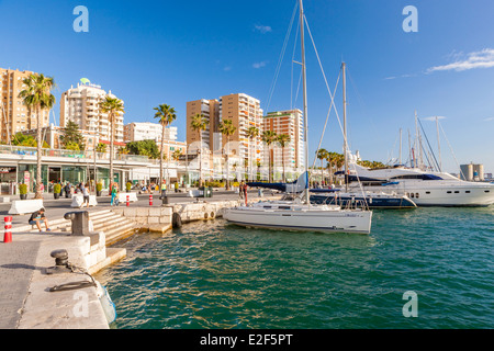 The yacht harbour of Puerto Banús, Marbella, Málaga, Costa del Sol, Andalusia, Spain, Europe. Stock Photo