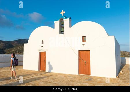 Greece, Cyclades islands, Small Cyclades, Donoussa island, church in Stavros village Stock Photo