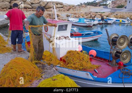 Greece, Cyclades islands, Small Cyclades, Donoussa island, Stavros port Stock Photo