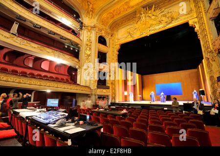 France Nord Lille Lille Opera the great room balconies and stage called the Plateau renovated by the architect Pierre Louis Stock Photo