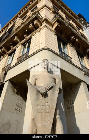 France Rhone Lyon historical site listed as World Heritage by UNESCO monument to the memory of the martyrs five resistance Stock Photo