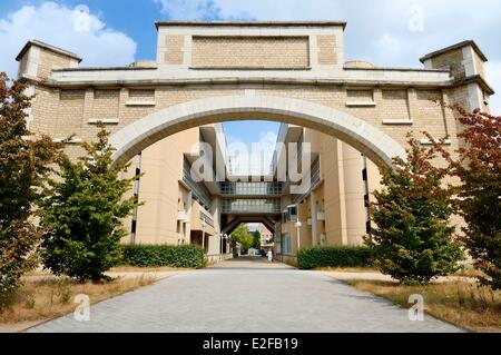 France, Rhone, Lyon, door of the Great Hall of the former Abattoirs de la mouche from the architect Tony Garnier Stock Photo