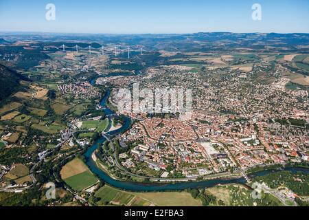 France Aveyron Parc Naturel Regional des Grands Causses (Natural Regional Park of Grands Causses) Millau the town and the Stock Photo