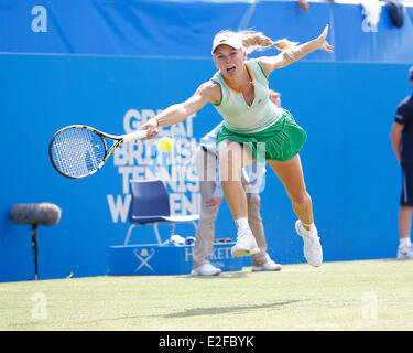 Eastbourne, UK. 19th June, 2014. Aegon International Eastbourne Caroline Wozniacki (DEN) defeats Camila Giorgi (ITA) by a score 6-7, 6-4, 6-2 in their Quarterfinals match at Devonshire Park. Credit:  Action Plus Sports/Alamy Live News Stock Photo