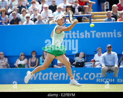 Eastbourne, UK. 19th June, 2014. Aegon International Eastbourne Caroline Wozniacki (DEN) defeats Camila Giorgi (ITA) by a score 6-7, 6-4, 6-2 in their Quarterfinals match at Devonshire Park. Credit:  Action Plus Sports/Alamy Live News Stock Photo