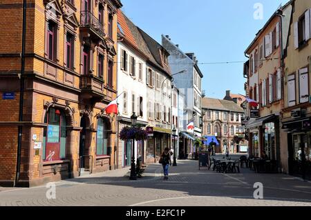 France, Bas Rhin, Haguenau, Grand' Rue Stock Photo