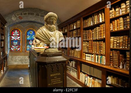 France, Bas Rhin, Selestat, humanistic library, Beatus Rhenanus' room, Mentel's statue Stock Photo