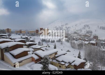 France, Isere, Oisans Massif, ski resort of Les Deux Alpes Stock Photo