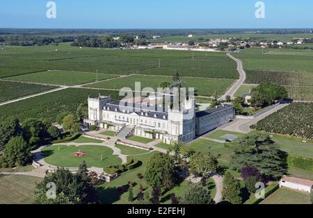 France Gironde Saint Julien Beychevelle the vineyards and the chateau Ducru Beaucaillou in the Medoc region Second Great Stock Photo