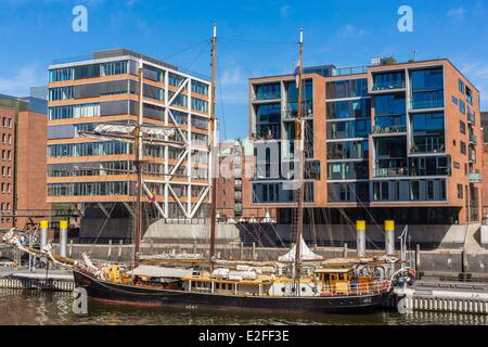 Germany Hamburg HafenCity which develops the most important project of European urban planning with the rehabilitation of 155 Stock Photo