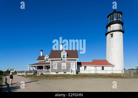 United States, Massachusetts, Cape Cod, Truro, Highland Lighthouse Stock Photo