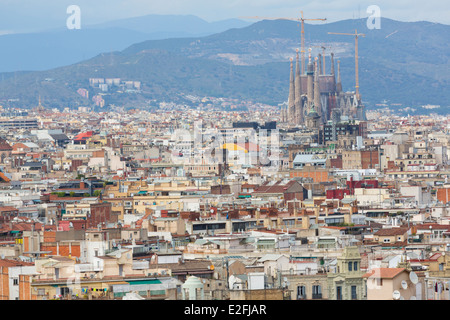 Aerial View over Barcelona, Spain Stock Photo