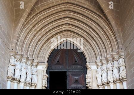 Portugal Alentejo Evora Evora cathedral (Se de Evora) Gothic Apostles in the main portal statues executed in the 1330 Stock Photo