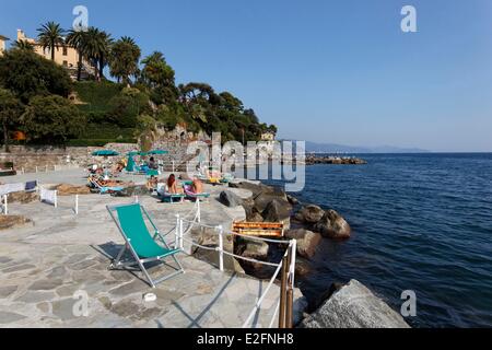 Italy Liguria Santa Margherita di Ligura hotel Metropole waterfront Stock Photo