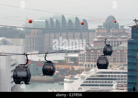 Singapore Mount Faber cable car Stock Photo