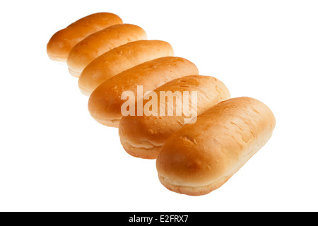 Hot dog bun rolls in perspective Stock Photo