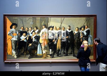 Netherlands Amsterdam Rijksmuseum the Meagre Compagny (1637) painting by Frans Hals and Pieter Code Stock Photo