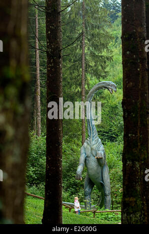 France Doubs Charbonnieres les Sapins Dino Zoo prehistoric park Apatosaurus Stock Photo