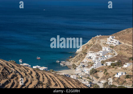 Greece Cyclades Islands Folegandros Island Angali bay Stock Photo