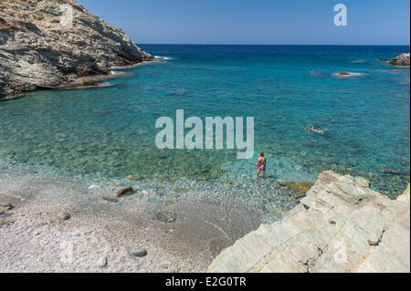 Greece Cyclades Islands Folegandros Island Ambeli bay Stock Photo