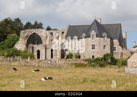 France Cotes d'Armor stop on the Way of St James Paimpol Beauport abbey 12th century Stock Photo