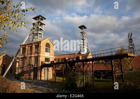 France Nord Wallers Aremberg mine site of the pit of Arenberg listed as World Heritage by UNESCO headframes Stock Photo