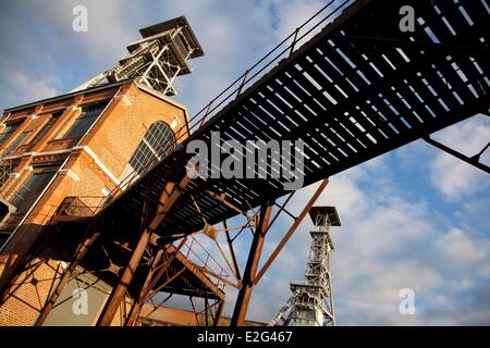 France Nord Wallers Aremberg mine site of the pit of Arenberg listed as World Heritage by UNESCO headframes Stock Photo