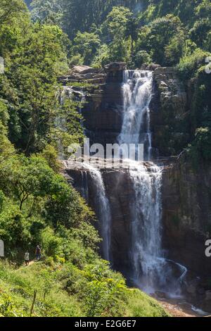 Sri Lanka Central province Nuwara-Eliya district Ramboda waterfall Stock Photo