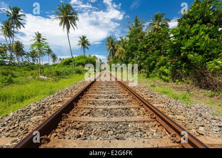Sri Lanka Southern province Galle district Bentota railway Stock Photo