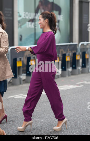 London, UK. 19th June, 2014. Chinese tennis payer Li Na arrives at the WTA Pre-Wimbledon Party held at Kensington Roof Gardens, on Thursday June 19, 2014. Credit:  Heloise/Alamy Live News Stock Photo