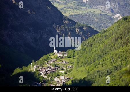 Italy Aosta valley Gran Paradiso village of Valgrisenche in summer Stock Photo