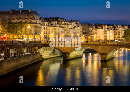 Pont Neuf and the buildings along River Seine, Paris France Stock Photo