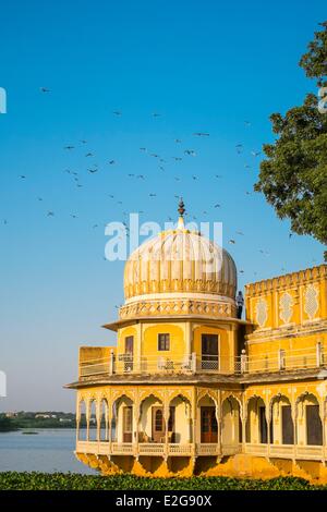 India Rajasthan State Kishangarh the Phool Mahal Palace on the shore of ...
