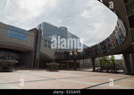 A photograph of the European Parliament buildings in Brussels, also known as Espace Léopold. Stock Photo