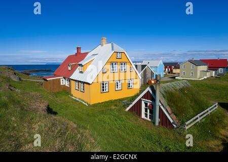 Iceland Westfjords Vestfirdir Region Breidafjordur Bay Flatey Island Stock Photo