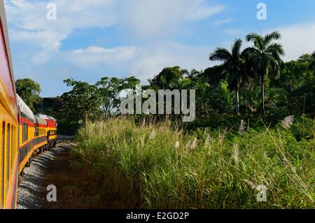Panama Panama Canal Railway Historic Train which runs between Panama City & Colon along Panama Canal and passing through Isthmus Stock Photo