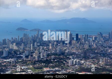 Panama Panama City skyscrapers (aerial view) Stock Photo