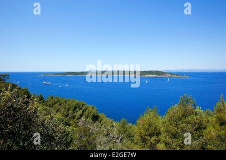 France Var Hyeres Islands National Park of Port Cros island of Port Cros Island Bagaud Stock Photo