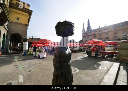 Croatia Zagreb Kaptol district Dolac market most important in city Stock Photo